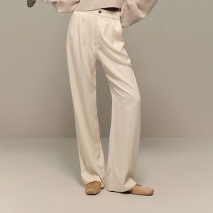 Reformation Petites Mason Pant size 2P in Oyster cream pants